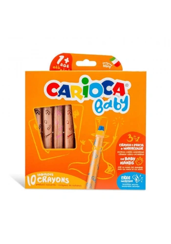 Carioca Baby Jumbo Ahşap Gövdeli 3in1 Boya Kalemi 10’lu 42818