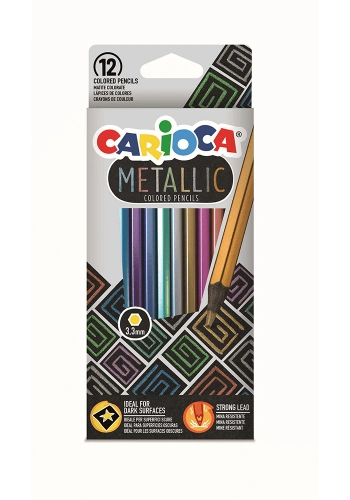 Carioca Metalik Kuru Boya 12’Li 43164