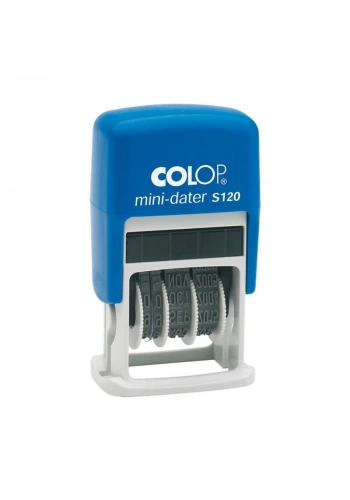 COLOP S120 MİNİ TARİH KAŞE(TR/YAZI) MAVİ KASA MAVİ KEÇE - 8X45MM