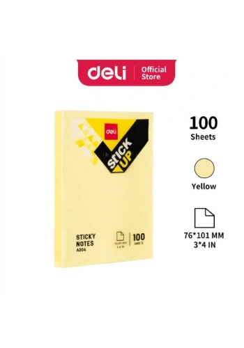 DELİ A00553 YAPIŞKANLI KÜPNOT KAĞIDI 76x126 100 YAPRAK SARI