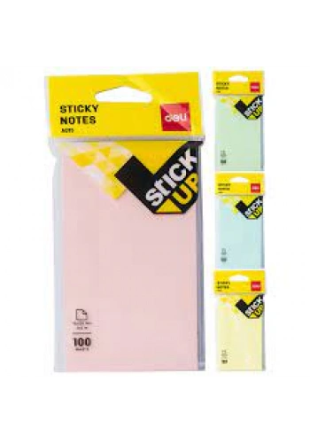 DELİ A01502 YAPIŞKANLI KÜPNOT KAĞIDI 76x126 100 YAPRAK 3 RENK