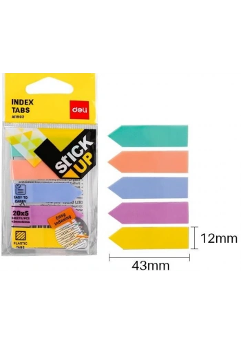 DELİ A11902 İNDEKS İŞARET BANDI OK 43x12 5 RENK PASTEL