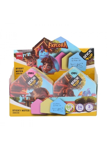 DELİ A55403 EXPLORA DESENLİ YAPIŞKANLI NOT KAĞIDI 60 YAPRAK