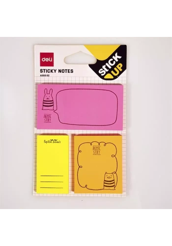 DELİ A55502 DESENLİ YAPIŞKANLI NOT KAĞIDI 50 YAPRAK 2 RENK