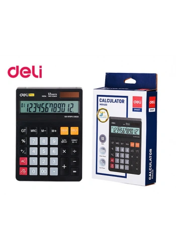 DELİ M01420 MASA ÜSTÜ HESAP MAKİNESİ 12 HANE SİYAH