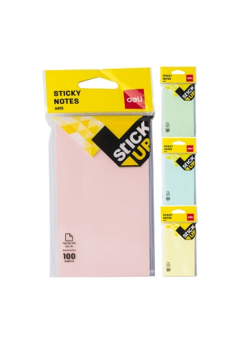Deli Yapışkanlı Not Kağıdı 76×126mm 3* 100yp A01502