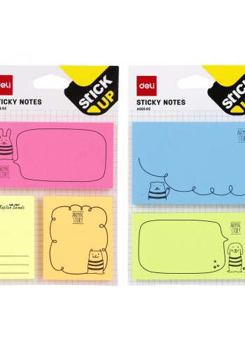 Deli Yapışkanlı Not Kağıdı Hayvan Desenli 2x50yp A55502