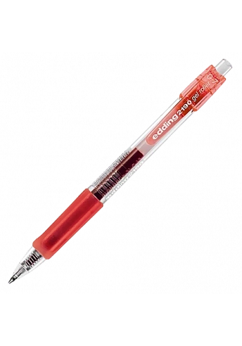 EDDİNG 2190 ÜSTTEN BASMALI JEL KALEM KIRMIZI