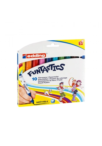 Edding Funtastics Yıkanabilir Keçeli Kalın Uçlu Kalem 10lu