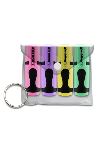 Edding Mini Pastel Fosforlu Kalem 4 lü Poşet