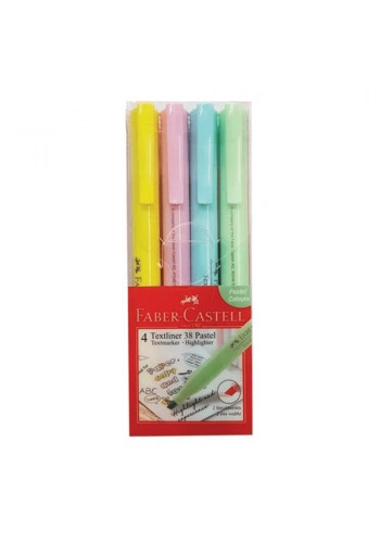 Faber Castell Fosforlu kalem 38 Pastel 4lü Poşet