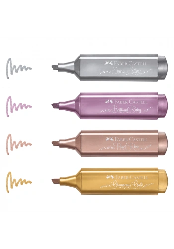 Faber Castell Metalik Renk Fosforlu Kalem 4 lü Paket 154640