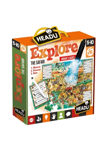 Headu Puzzle Explore The Safari Magic Light (5-10 Yaş) IT-21420