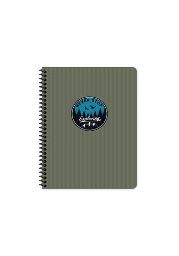 KESKİN OUTDOOR SPİRALLİ SERT KAPAK DEFTER 17x24 ÇİZGİLİ 80 YAPRAK YEŞİL (411004)