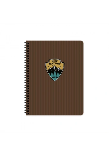 KESKİN OUTDOOR SPİRALLİ SERT KAPAK DEFTER 17x24 KARELİ 80 YAPRAK KAHVE (411011)