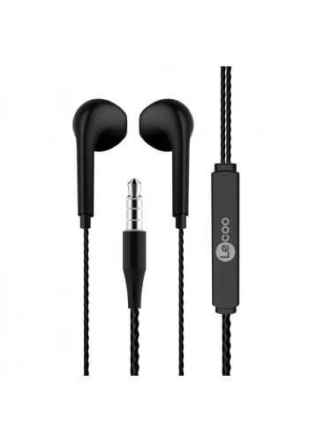 LECOO EH104B KABLOLU KULAK İÇİ MİKFORONLU KULAKLIK 3.5mm JACK SİYAH