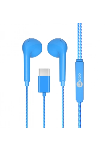 LECOO EH104C-BL KABLOLU KULAK İÇİ MİKFORONLU KULAKLIK TYPE-C MAVİ