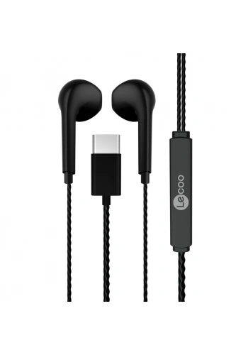 LECOO EH104C KABLOLU KULAK İÇİ MİKFORONLU KULAKLIK TYPE-C SİYAH