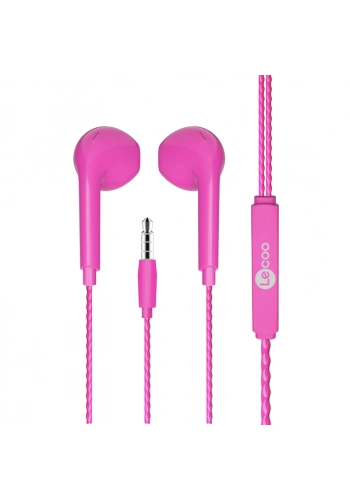 LECOO EH104PR KABLOLU KULAK İÇİ MİKFORONLU KULAKLIK 3.5mm JACK PEMBE