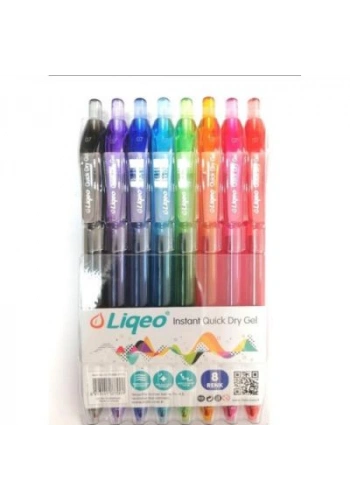 LİQEO G-7008 İNSTANT DRY GEL JEL KALEM 0.7 8 RENK