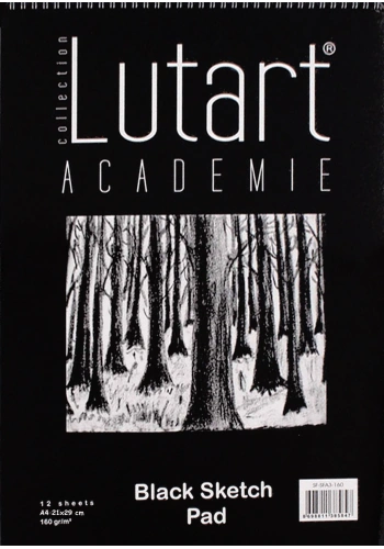 Lutart Siyah Çizim Defteri (A4) 160gr 12 Sayfa