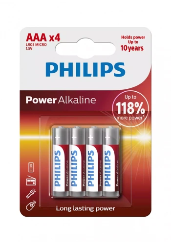 PHİLİPS LR03A4B-10 ALKALİNE AAA İNCE KALEM PİL 4LÜ