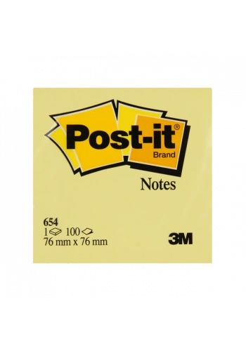 Post-it 654 Yapışkanlı Not Kağıdı 76x76mm (100 Yaprak)