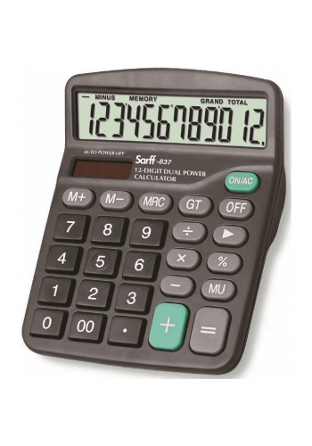 Sarff 837 Güneş Enerjili-Pilli Hesap Makinesi 12 Haneli Güneş Enerjili-Pilli
