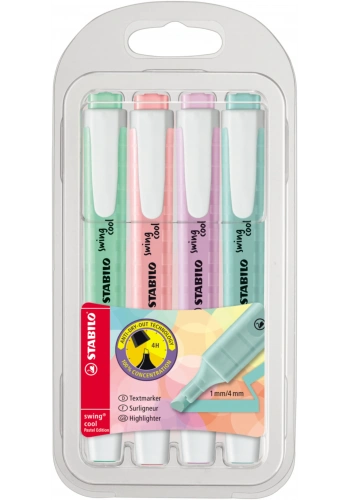 Stabilo Swing Cool Fosforlu Kalem Pastel Renkler 4 Renk Paket