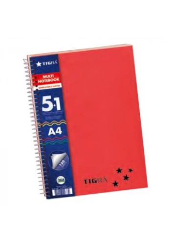 TİGRA TD-51150 SPİRALLİ DEFTER A4 5+1 BÖLME 150 YAPRAK