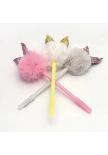 Unicus Deri Tavşan Ponpon Jel Tükenmez Kalem Tekli GP-245