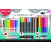 Maped Okul Seti 33lü 10le Brush Fineliner + 12 Renk Set Duo Boya