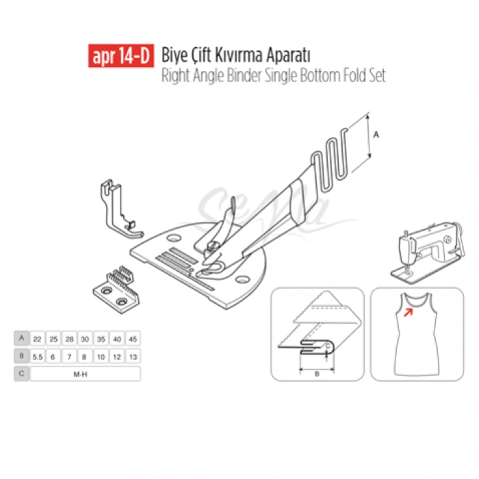 Biye Çift Kıvırma Apara 40x12mm / APR 14-D