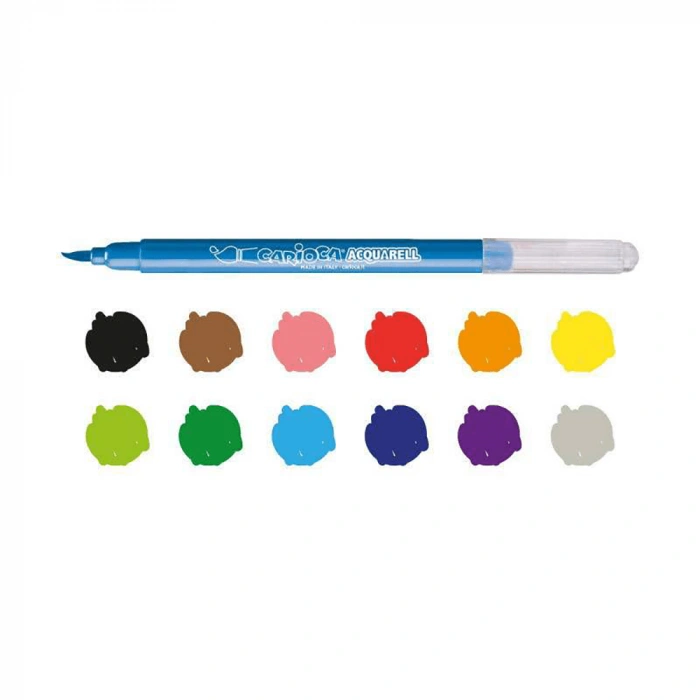 Carioca Acquarell Fırça Uçlu Keçeli Kalem 12 Renk 42747