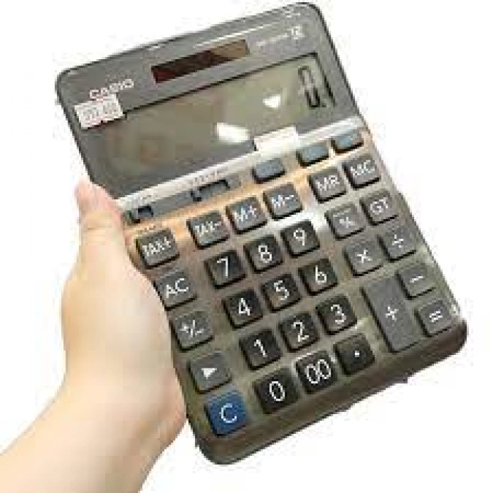 CASİO DM-1200 FM MASA ÜSTÜ HESAP MAKİNESİ 12 HANE METAL YÜZEY BÜYÜK BOY (TAX ÇİFT HAFIZA)