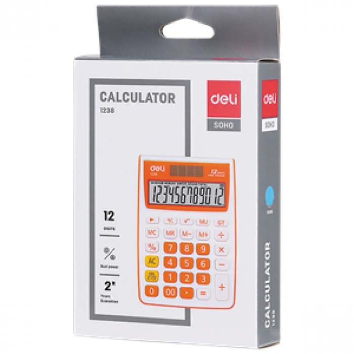 Deli 1238 Hesap Makinası 12 Hane Siyah