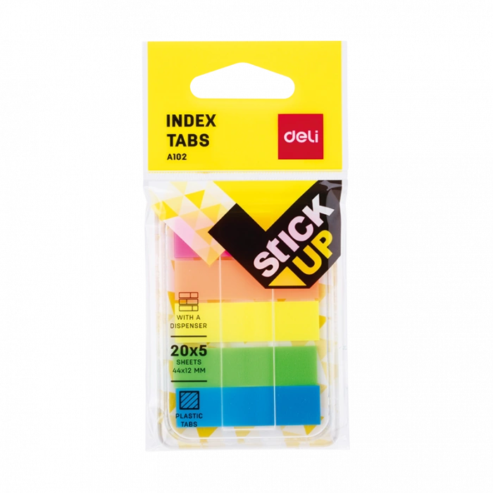 DELİ A10202 İNDEKS İŞARET BANDI 44x12 5 RENK PLASTİK KUTULU