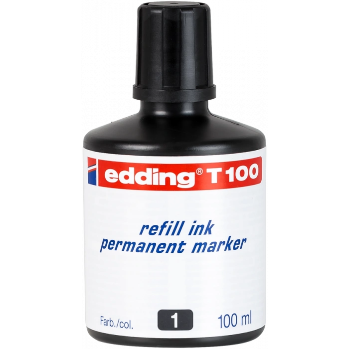 Edding T100 Permanent Markör Yedek Mürekkep 100 ml Siyah