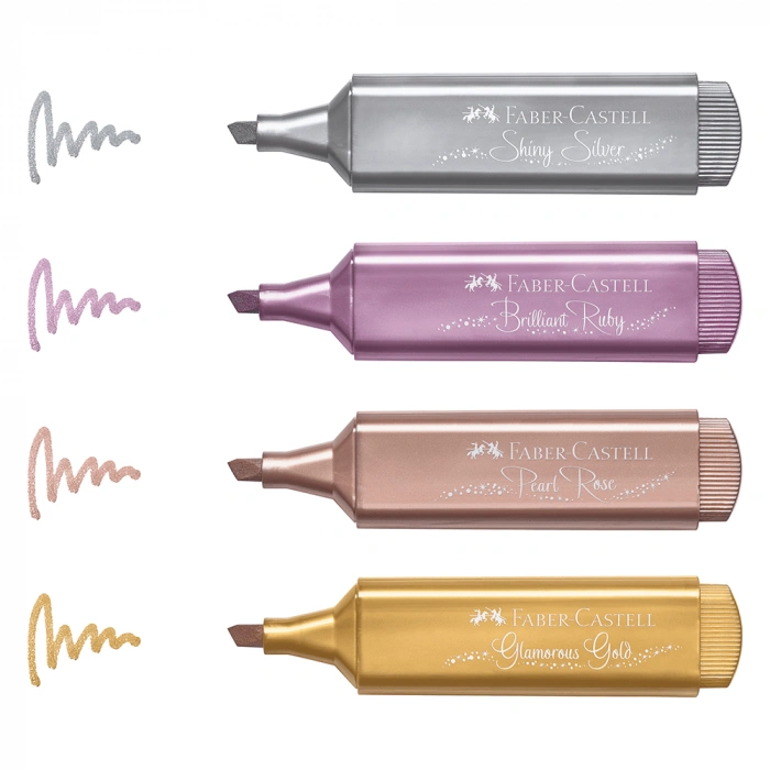 Faber Castell Metalik Renk Fosforlu Kalem 4 lü Paket 154640