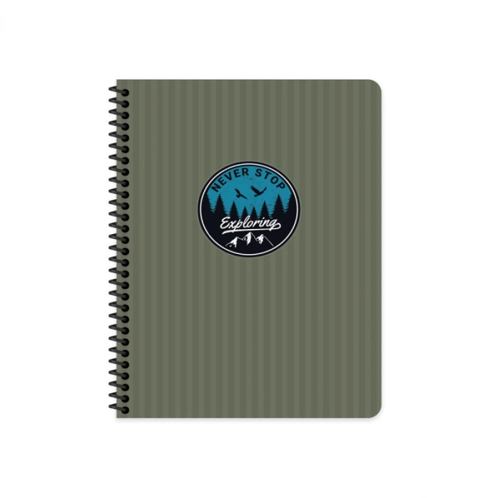 KESKİN OUTDOOR SPİRALLİ SERT KAPAK DEFTER 17x24 KARELİ 80 YAPRAK YEŞİL (411014)