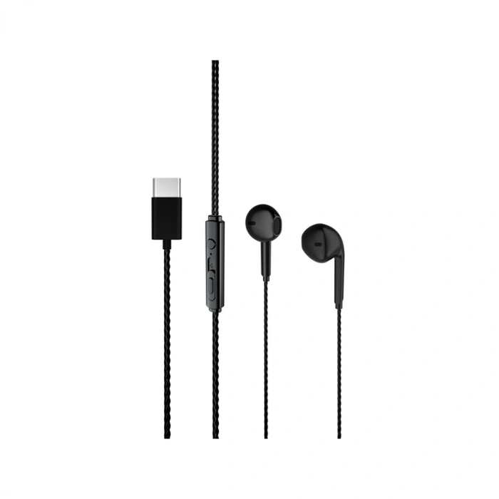 LECOO EH104C KABLOLU KULAK İÇİ MİKFORONLU KULAKLIK TYPE-C SİYAH