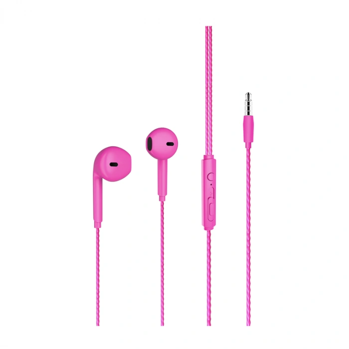 LECOO EH104PR KABLOLU KULAK İÇİ MİKFORONLU KULAKLIK 3.5mm JACK PEMBE