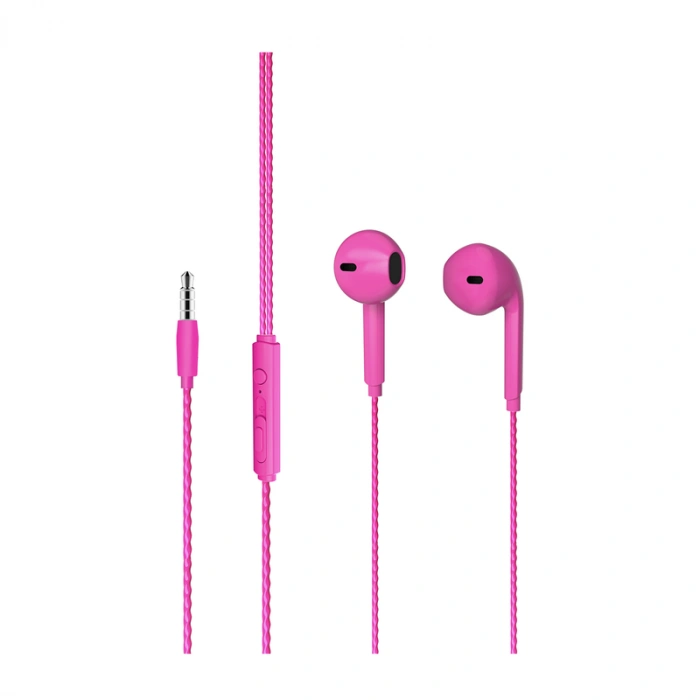 LECOO EH104PR KABLOLU KULAK İÇİ MİKFORONLU KULAKLIK 3.5mm JACK PEMBE