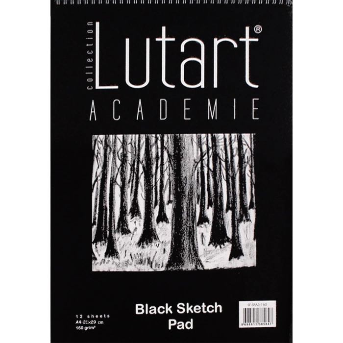 Lutart Siyah Çizim Defteri (A4) 160gr 12 Sayfa