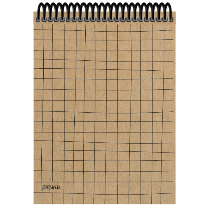 Papirüs Kraft Sert Kapak Bloknot 100yp 17x24cm Kareli