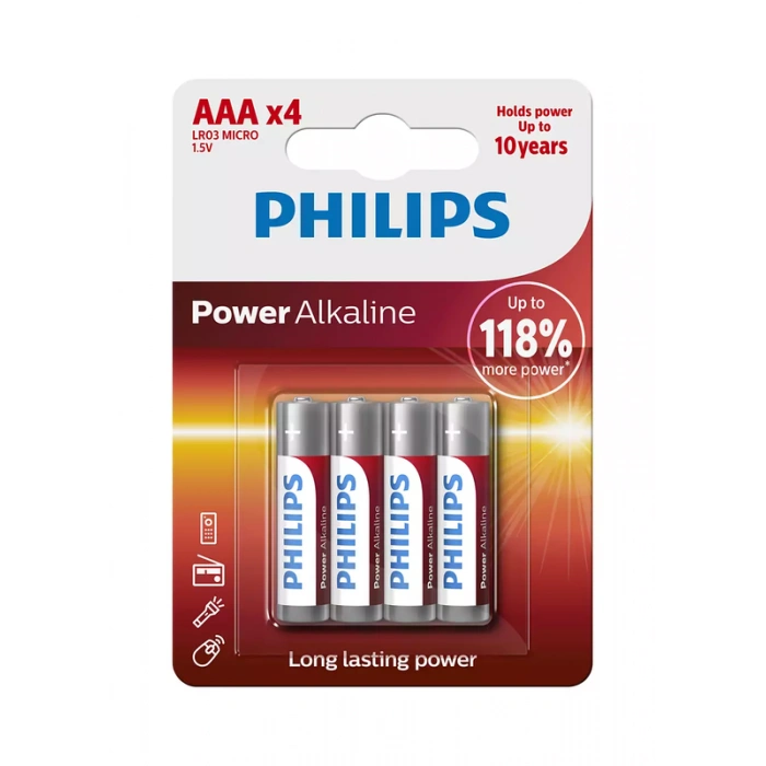 PHİLİPS LR03A4B-10 ALKALİNE AAA İNCE KALEM PİL 4LÜ