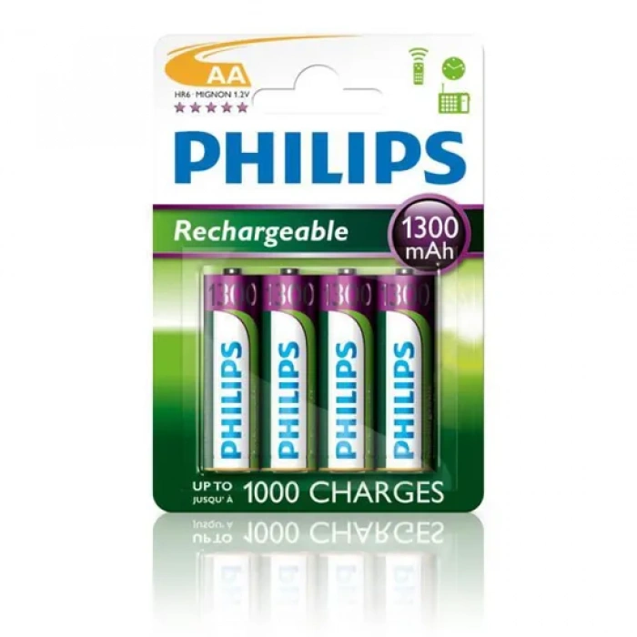PHİLİPS R06B4A130-10 ŞARJLI AA KALEM PİL 1300mAh 4LÜ BLİSTER