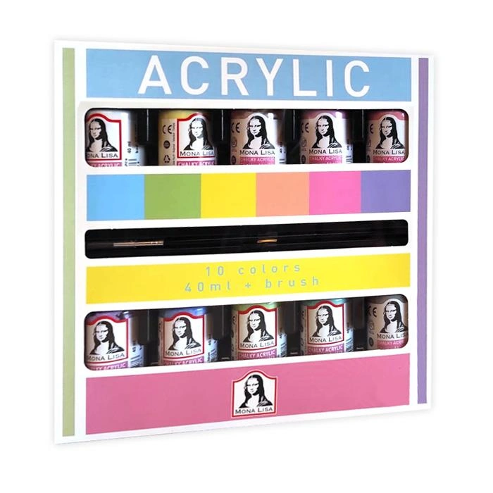 SÜDOR ML122C  MONALİSA CHALK AKRİLİK BOYA 10 RENKx40ml+FIRÇA SET