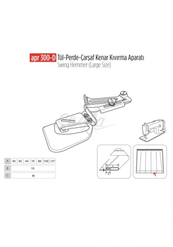 Tül Perde Çarşaf Kenar Apara 130mm/ APR 300-D