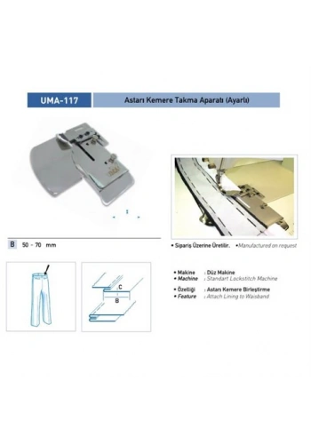 Astarı Kemere Takma Aparatı (Ayarlı) / UMA-117